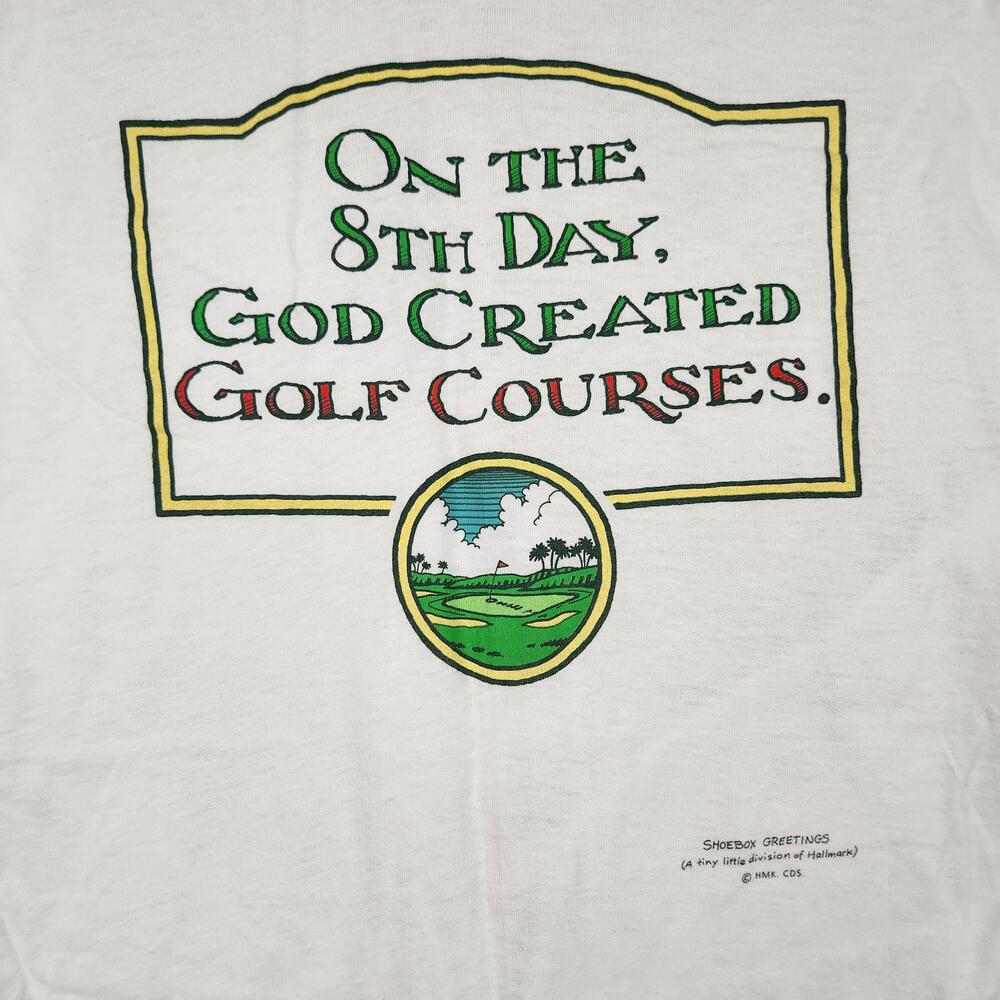 Vintage Golf Shirt Mens Large Funny Humor Joke 90s Single Stitch Graphic Holiday